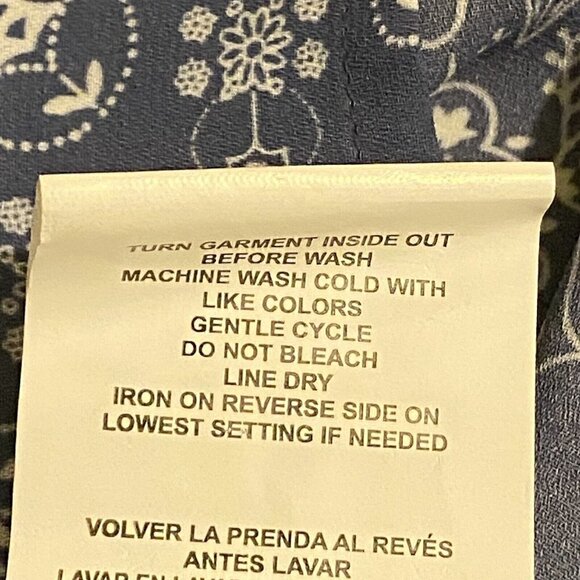 Taylor & Sage Women’s Top Size S Long Sleeves Tie Front Blue/White Lace Back - Picture 9 of 11